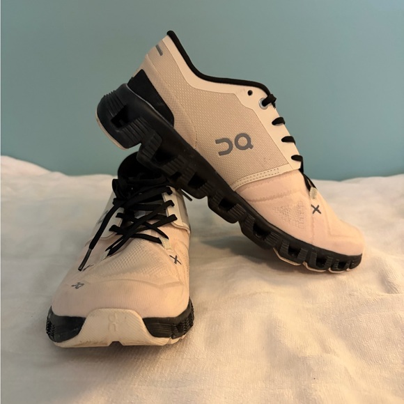 On Running Shoes - On Running Men's Athletic Shoes in Cream with Black Soles